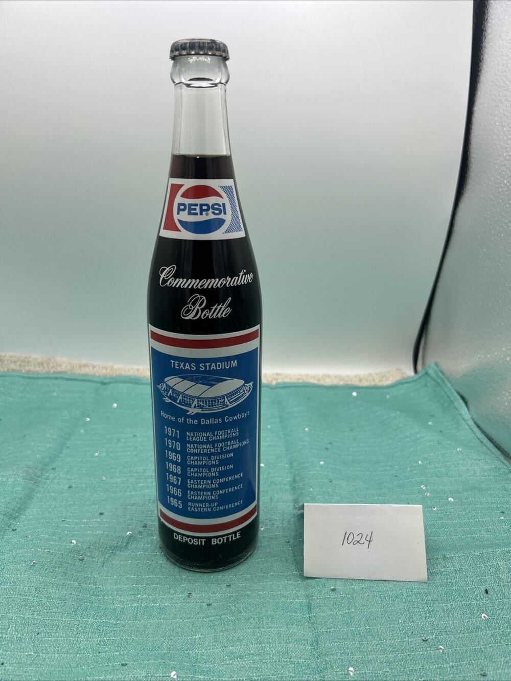 VINTAGE PEPSI COLA SALUTES 1971 NFL WORLD CHAMPS DALLAS COWBOYS